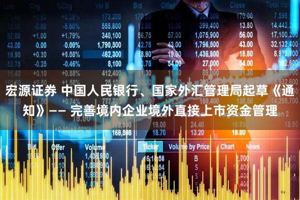 宏源证券 中国人民银行、国家外汇管理局起草《通知》—— 完善境内企业境外直接上市资金管理