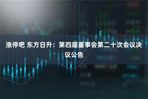 涨停吧 东方日升：第四届董事会第二十次会议决议公告