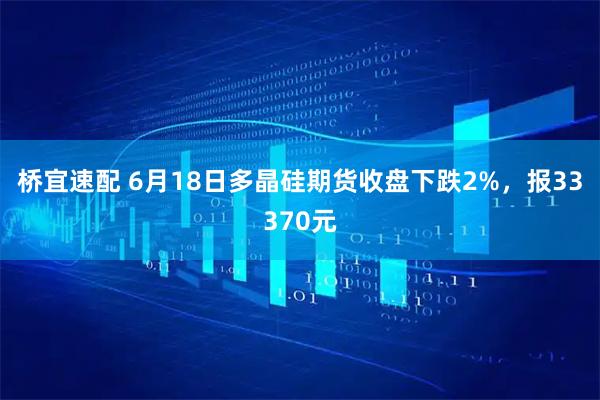 桥宜速配 6月18日多晶硅期货收盘下跌2%，报33370元