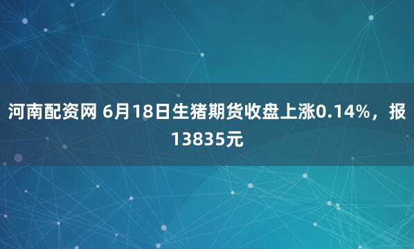 河南配资网 6月18日生猪期货收盘上涨0.14%，报13835元